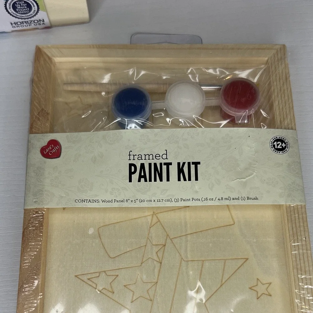 Horizon Group USA Paint Your Own Jewelry Box 53496D Craft Kit Lot w/ Framed Kit